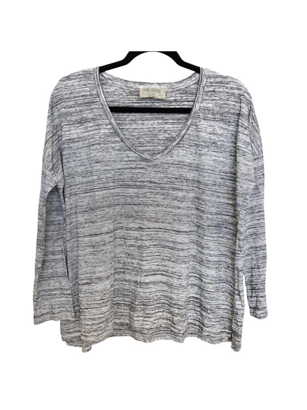 Zara Trafaluc Women's Gray Long Sleeve V-Neck Top M